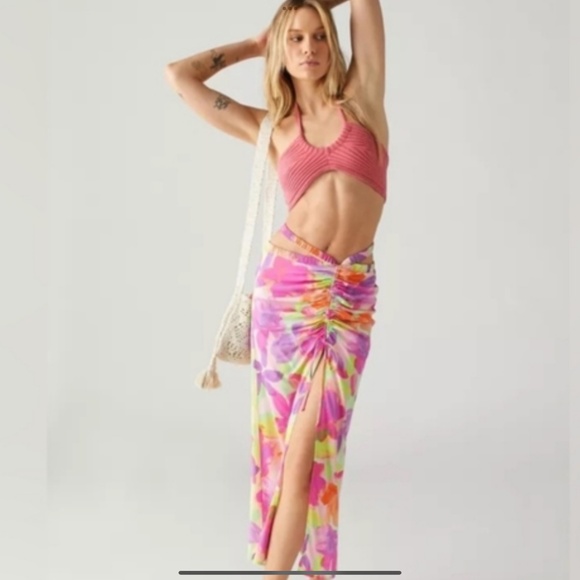 For Love And Lemons Pia Floral Midi Skirt Medium NWT - Picture 1 of 6